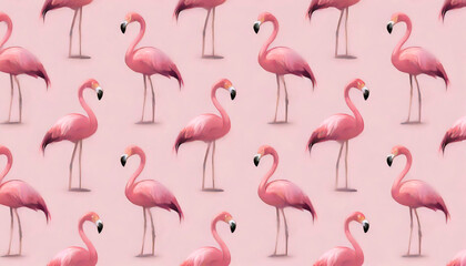 Pink flamingo seamless pattern background