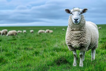 The Sheep's Gaze A Pastoral Scene Generative AI