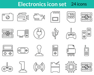 Electronics icon, energy, saving icon, Camera icon set