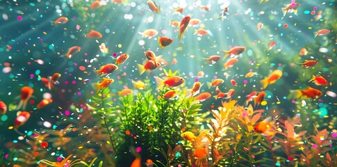 Obraz na płótnie Canvas Vibrant Aquatic Life A Colorful Underwater Ecosystem Generative AI