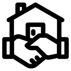 Handshake and successful real estate icon
