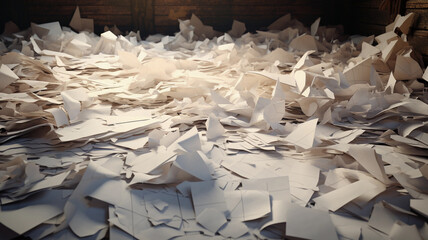 Decorative Abstract Paper Background. A pile of papers composition.
