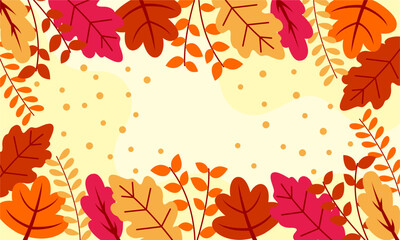 Flat abstract floral leaves background