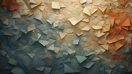 Decorative Abstract Paper Background. Beautiful origami composition.