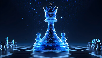 Chess Queen symbol of power luxury abstract polygon 4 - obrazy, fototapety, plakaty