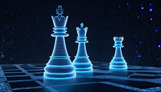 Chess Queen symbol of power luxury abstract polygon 6