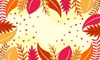 Flat abstract floral leaves background