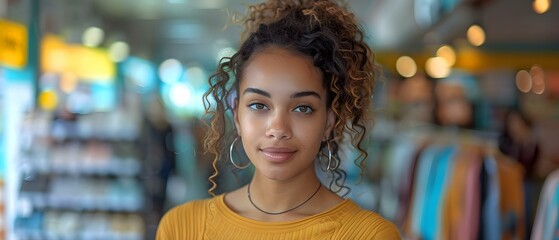 Black woman shopping for clothes in a mall store. Concept Fashion Trends, Shopping Experience, Personal Style, Retail Therapy, Diversity in Fashion