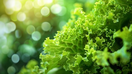 Vivid green lettuce thriving in a greenhouse environment, lush and flourishing abundantly