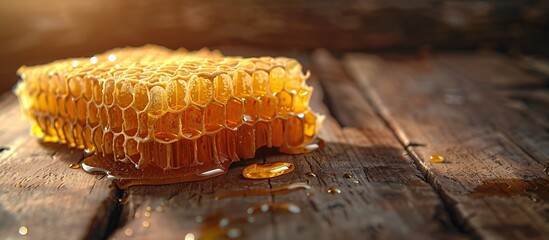 The Golden Honey A Close-up View of Nature's Sweetness Generative AI