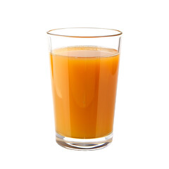 Glass of fresh orange juice isolated on transparent background