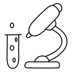 A trendy design icon of microscope

