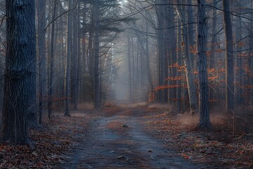 Mystical Path Through the Foggy Forest Generative AI