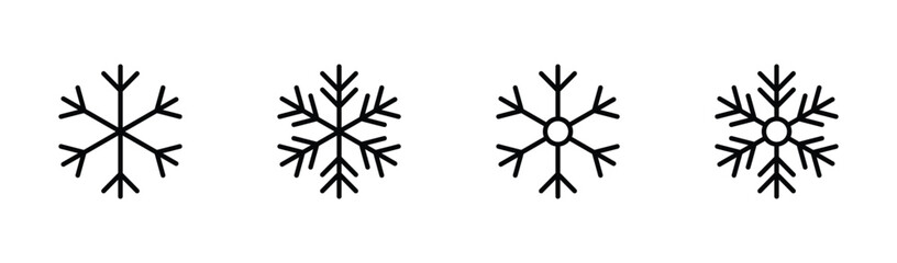 snowflake icon set vector