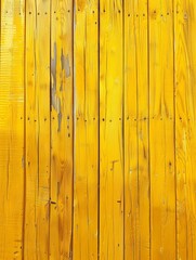 A full-frame image of a bright, vibrant yellow wooden wall or backdrop, composed of parallel wooden planks in a striking, uniformly colored surface.