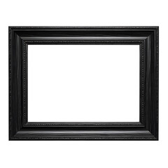 Rich black frame isolated on white and transparent background
