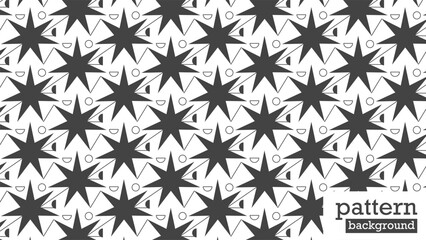 This is a geometric, abstract stars  seamless pattern in black on a white background. vector illustration. monochrome and modern style.