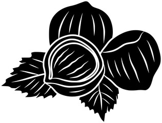 walnut illustration hazelnut silhouette pecan logo nut icon healthy outline cashew food seed leaf almond branch snack tree leaves shape plant pistachio diet for vector graphic background