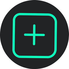Obraz premium Plus icon with a square symbol or gallery icon