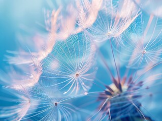 Whispers of Hope A Close-up of Dandelion Seeds Generative AI