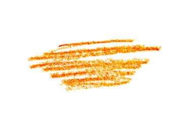 A photo of an orange pencil stroke on a transparent background. This minimalist design can be used for illustrations, logos, brand graphics, and more.