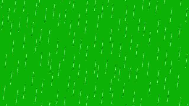 Simple rain animation on a green screen background