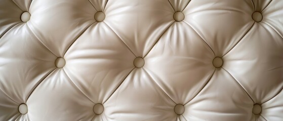 Intricately detailed diamond-patterned tufted upholstery in a luxurious creamy tone exudes an air of refined sophistication and premium quality.