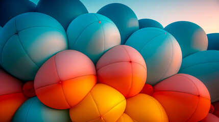 Colorful party balloons background, festive and joyful celebration concept, vibrant decoration