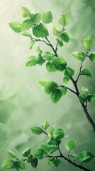 Natural green background. Nature of green leaf in garden at summer. Created with Generative AI