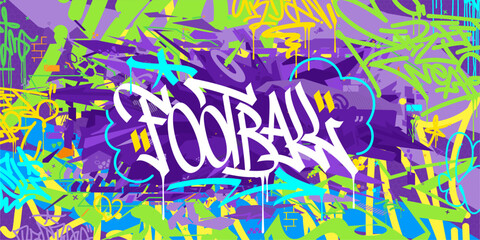 Trendy Abstract Hip Hop Urban Street Art Graffiti Style Soccer Or Football Illustration Background
