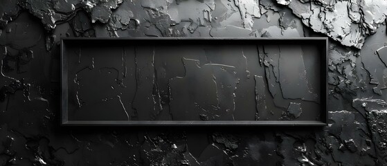 Black square frame isolated on black background for funeral ceremony mockup. Concept Funeral Ceremony, Black Square Frame, Isolated, Mockup Design