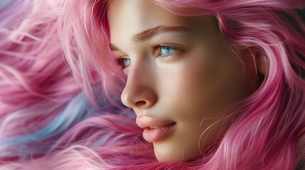 Naklejka premium Purple Hair Trends: Expressive Colors for Gen Z Models