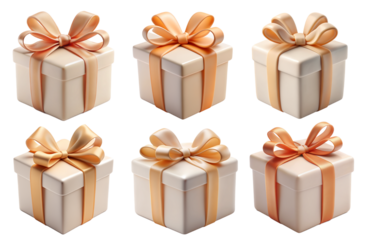 Realistic Icon Object gift box. PNG transparent image, AI generative