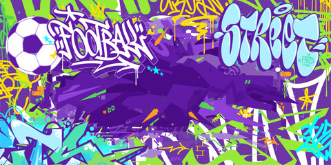 Cool Abstract Hip Hop Urban Street Art Graffiti Style Soccer Or Football Illustration Background