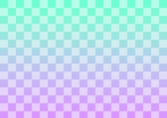 格子柄と紫と緑のゆめかわ背景