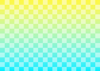 格子柄と黄色と水色のゆめかわ背景