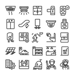 ビルの設備 メンテナンス アイコン セット