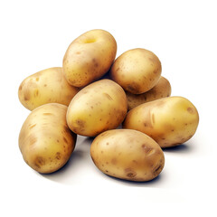 potatoes on white background сreated with Generative Ai