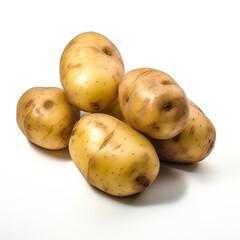 potatoes on white background сreated with Generative Ai
