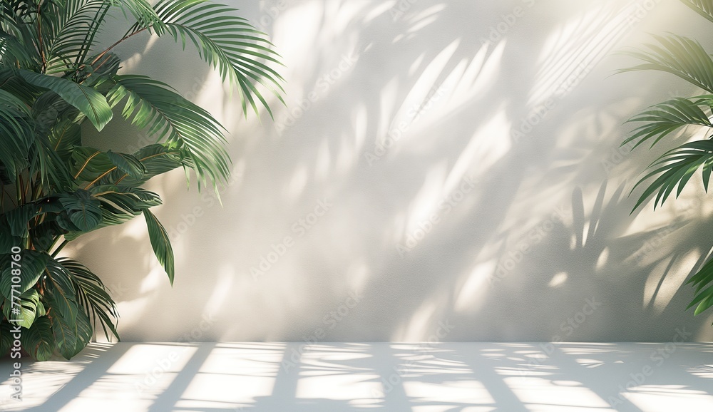 Sticker shadow on a wall in a room