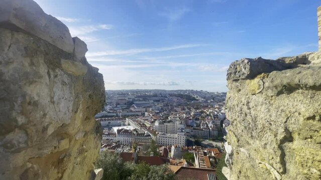 Lisbon city view from sao jorge castle in Portugal