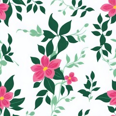 seamless pattern with pink flowers