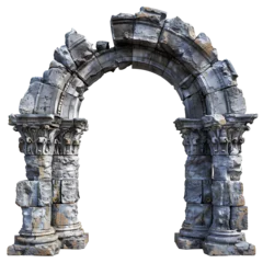 Fotobehang Ancient Greek arch of triumph PNG. Ancient Greek architecture including he Doric order, the Ionic order, and the Corinthian order PNG © Divid