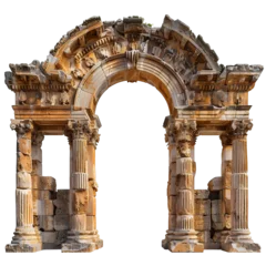 Foto auf Acrylglas Ancient Greek arch of triumph PNG. Ancient Greek architecture including he Doric order, the Ionic order, and the Corinthian order PNG © Divid