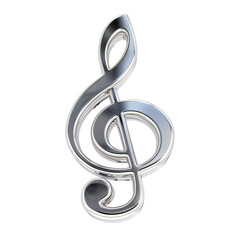 3D realistic music note isolated on white background