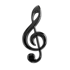 Black music note isolated on white background