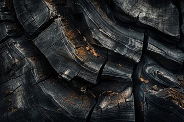 A detailed close-up view of the textured surface of a tree trunk, showcasing the natural patterns...