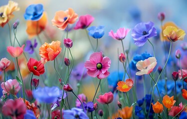Vibrant Blossoms A Celebration of Nature's Palette Generative AI