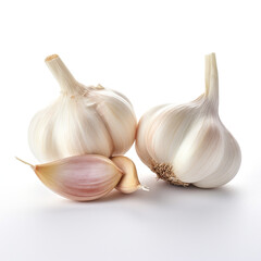 garlic on white background сreated with Generative Ai