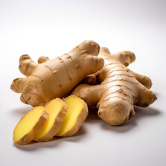 ginger on white background сreated with Generative Ai